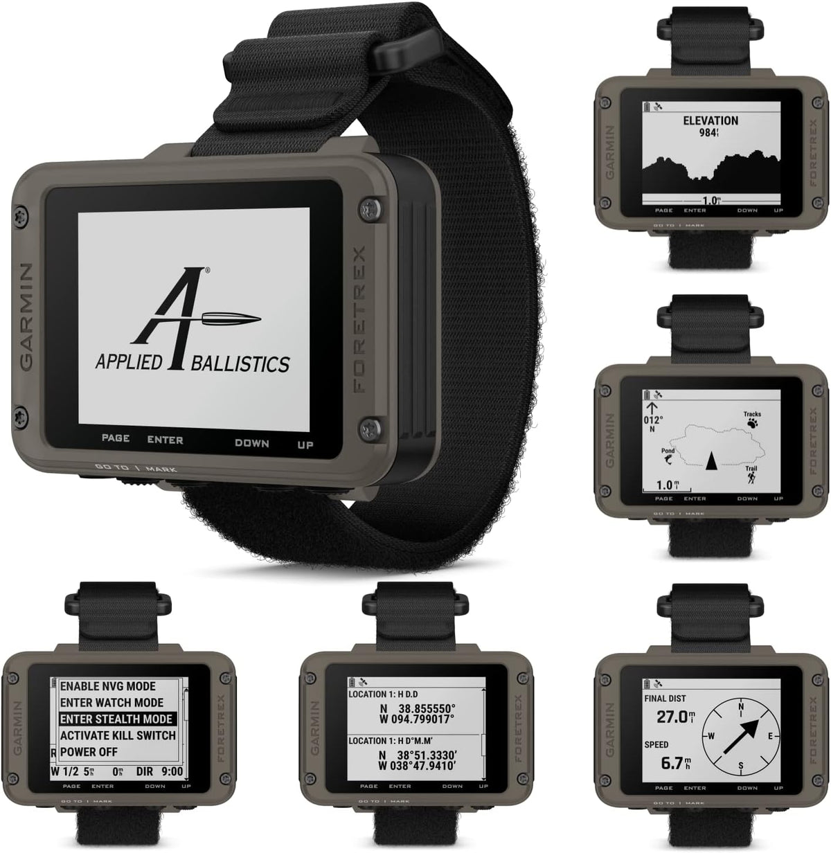 Garmin Foretrex 901 Wrist-Mounted GPS Navigator with Strap, Ballistic Edition with AAA Batteries and E-Bank Bundle