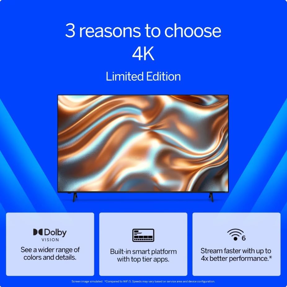 VIZIO V4K50S-0810 50" Class V-Series 4K LED HDR Compatibility Chromecast Built-in, Bluetooth Limited Edition Smart TV (Renewed)
