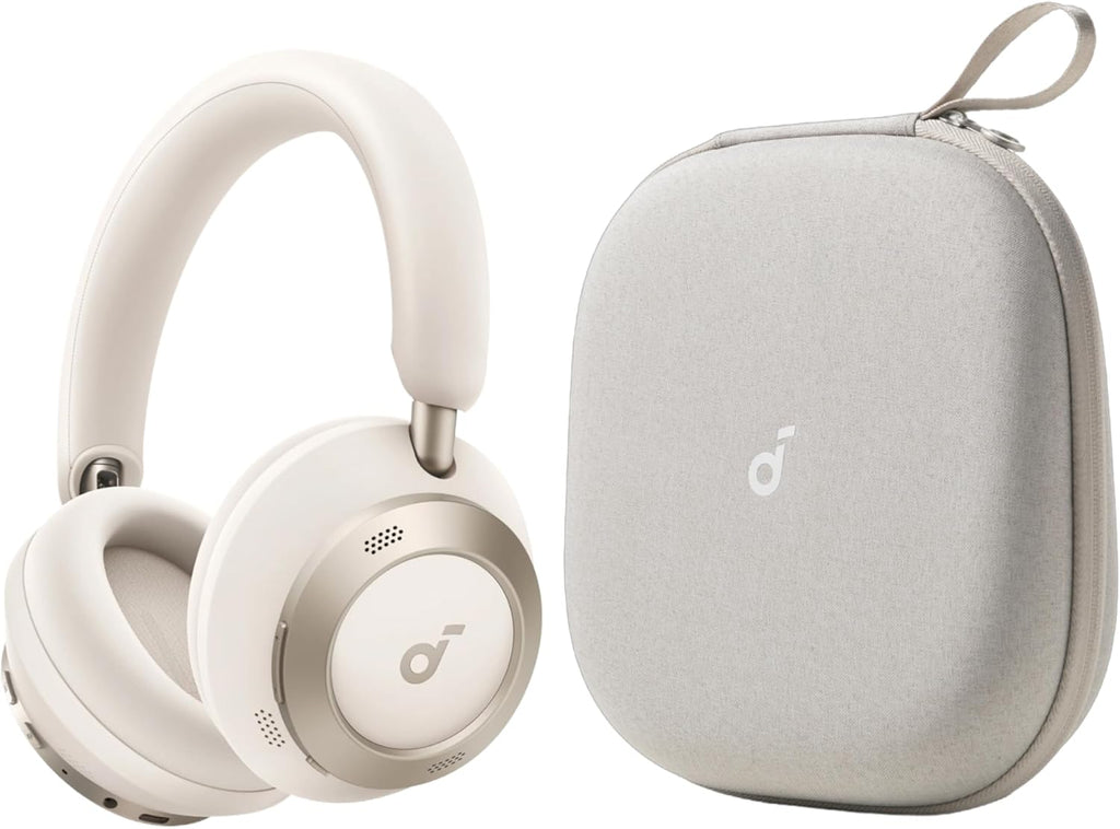 Soundcore Space One Pro by Anker, with Headphones Case, Adaptive Active Noise Cancelling Headphones Driven by 6 Mics, Super Foldable Design, 60H Lossless Audio, Ultra-Fast Charging, Hi-Res Wireless