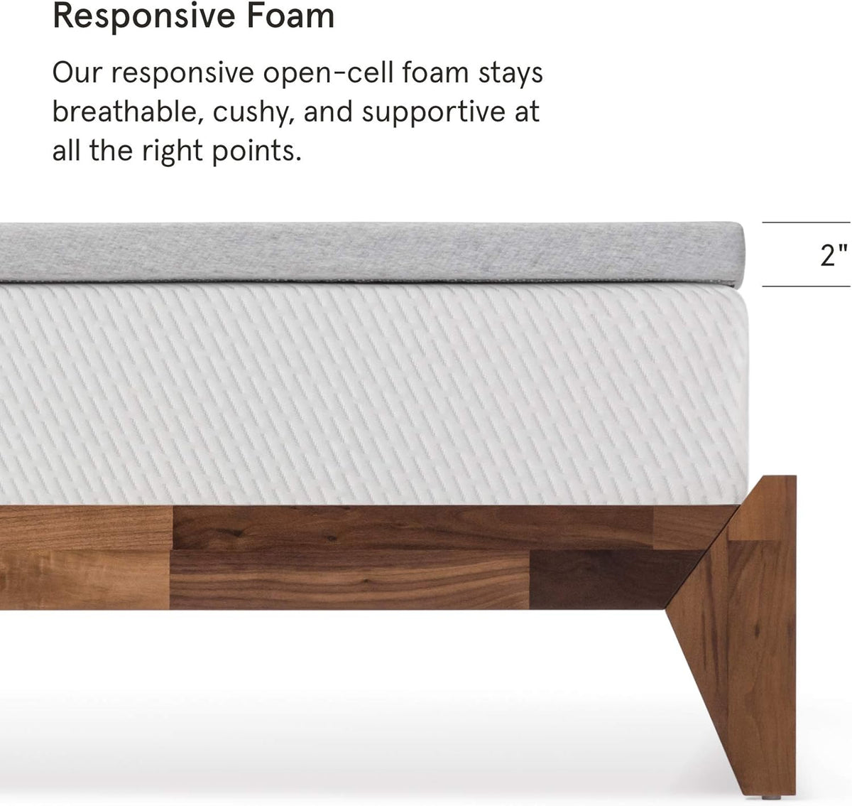 Tuft & Needle Mattress Topper, Twin XL Size, 2 inches of our Breathable, Supportive Adaptive Foam, Luxe Gray Cover, CertiPUR-US and Greenguard Gold Certified