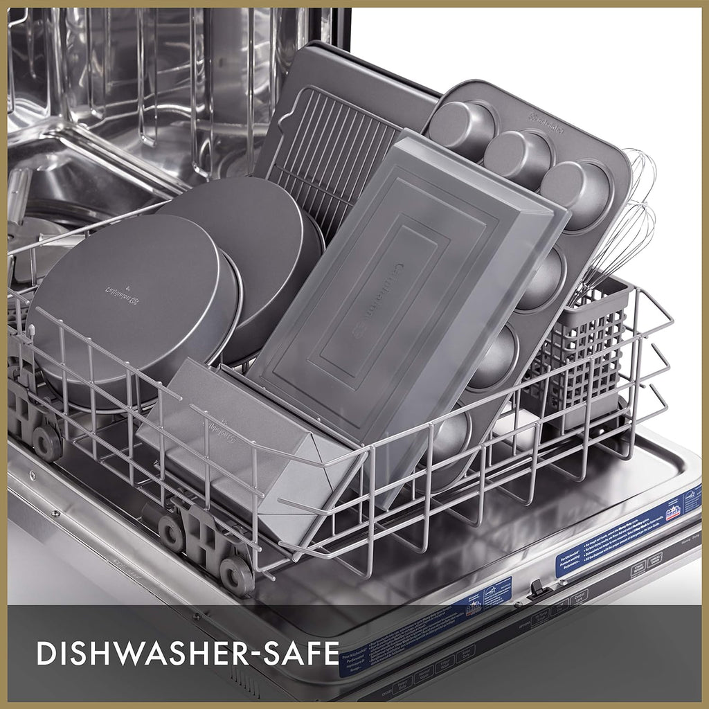 Calphalon 10-Piece Nonstick Bakeware Set Includes Baking Sheet Cookie Sheet Cake Pans Muffin Pan and More Dishwasher Safe Silver