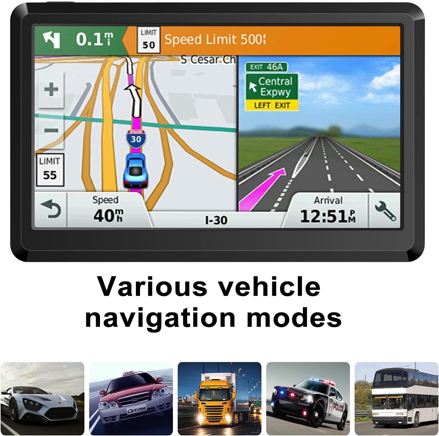 7 inch Global Dashboard GPS Navigation Device Sunshade with SAT NAV Map for All Cars Lorry Trucks