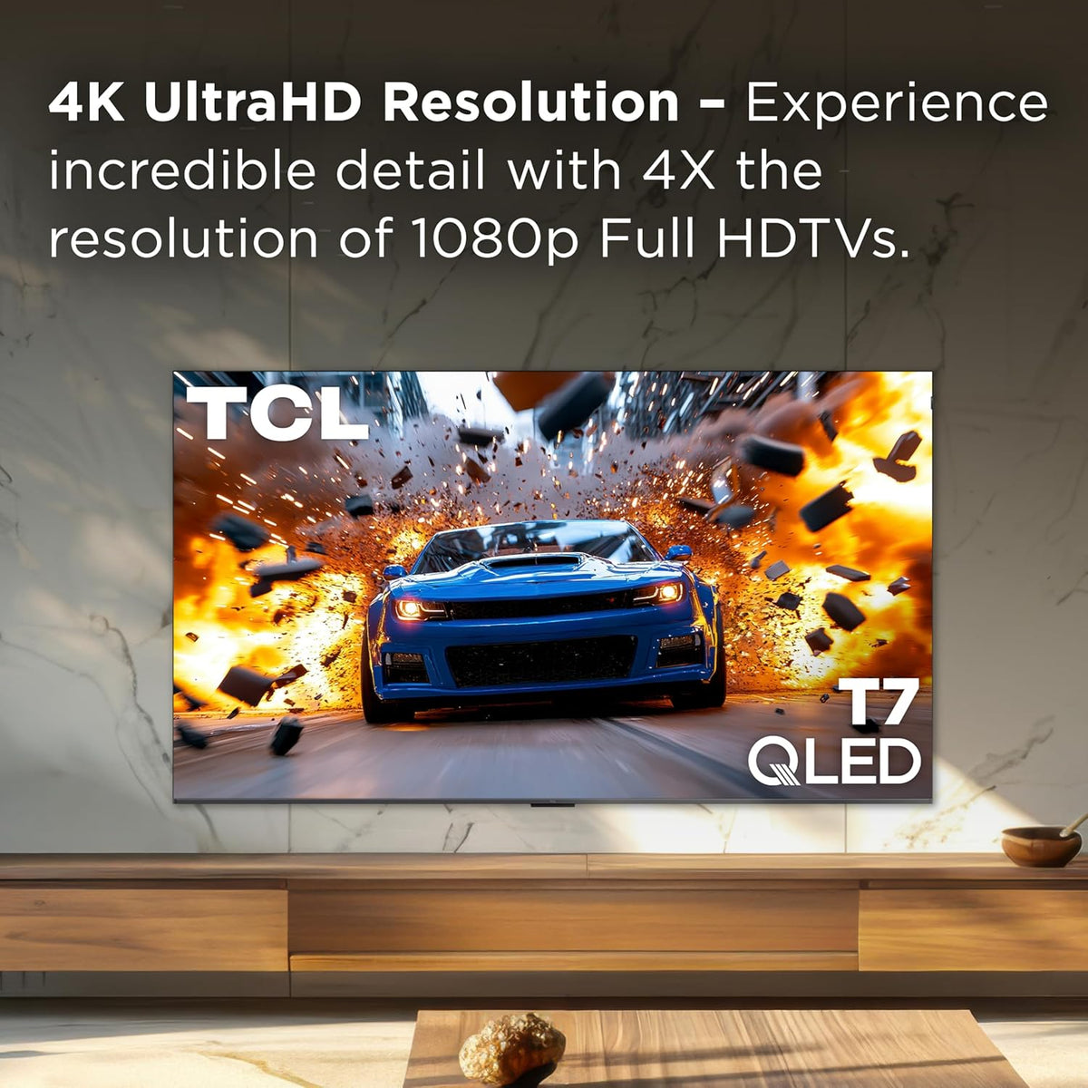 TCL Amazon Exclusive 55 Inch Class T7 Series | 4K QLED HDR Lag-Free Smart Google TV | 55T7, 2025 Model | 120Hz-144Hz High Brightness, Dolby Atmos, Alexa Voice Remote AI Streaming Gaming Television