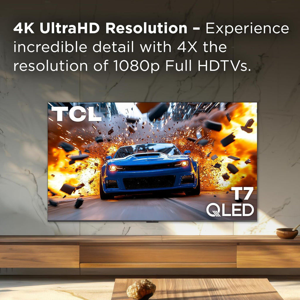 TCL Amazon Exclusive 65 Inch Class T7 Series | 4K QLED HDR Lag-Free Smart Google TV | 65T7, 2025 Model | 120Hz-144Hz High Brightness, Dolby Atmos, Alexa Voice Remote AI Streaming Gaming Television