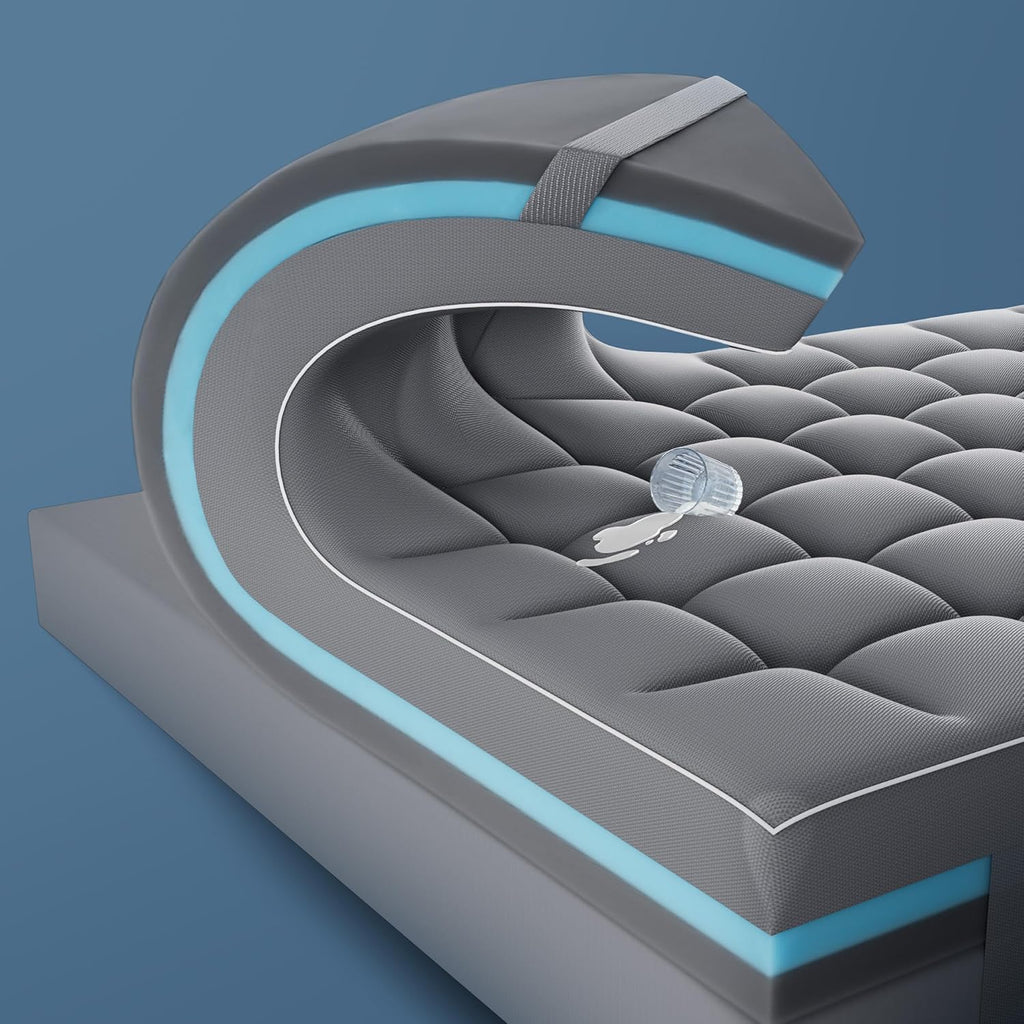 SLEEP ZONE Dual Layer 4 Inch Memory Foam Mattress Topper, 2 inch Cooling Gel Memory Foam Plus 2 inch Waterproof Removable Pillowtop Mattress Pad Cover for Back Pain, Comfort Support (Queen)