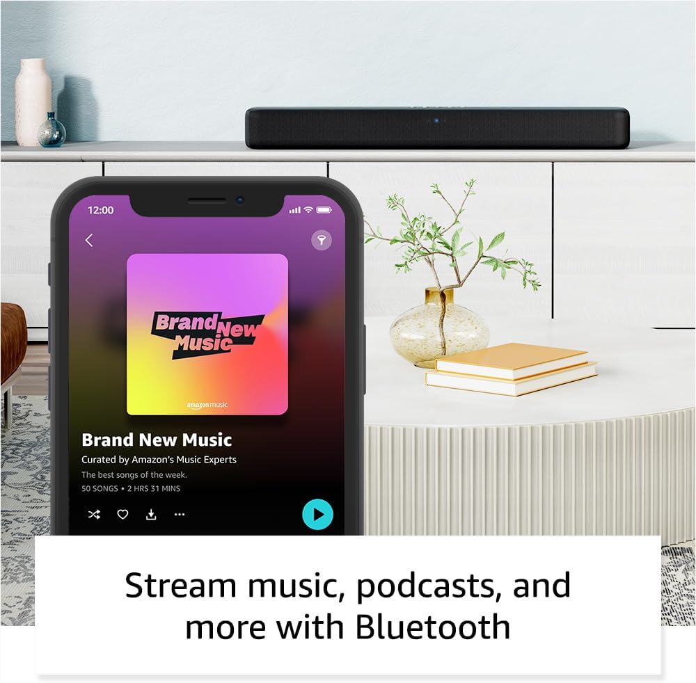 Amazon Fire TV Soundbar, 2.0 speaker with DTS Virtual:X and Dolby Audio, Bluetooth connectivity