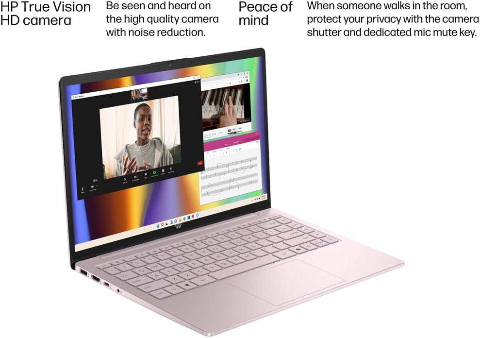 HP Ultrabook Laptop with Copilot AI • Microsoft 365 • 16GB RAM • 256GB SSD + 128GB Storage • Intel 4-Core CPU • WiFi 6 • Windows 11 • 2026 Edition