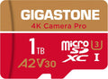 【5-Years Data Recovery】 GIGASTONE 1TB Micro SD Card, 4K Camera Pro, R/W up to 150/130 MB/s, 4K Video Recording for GoPro, DJI, Drone, MicroSDXC Memory Card UHS-I U3 A2 V30, with Adapter