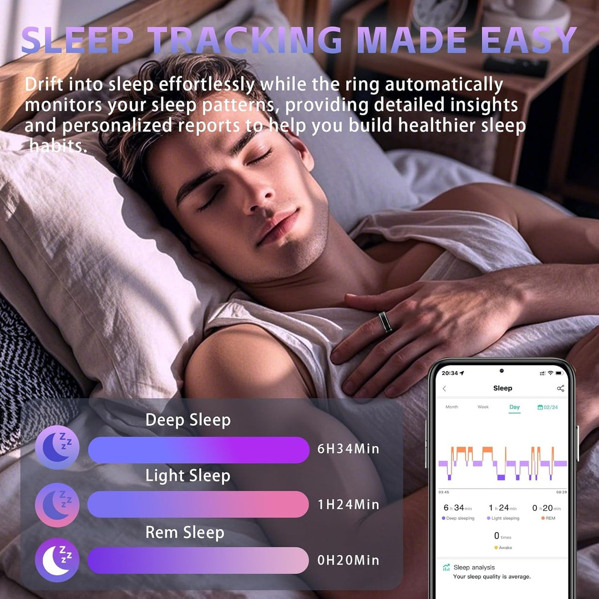 Smart Ring for Men Women – Fitness Tracker Ring with Heart Rate, SpO2, Blood Pressure, Sleep Monitoring, Step & Calorie Counter, No Subscription Fee, iOS & Android Compatible (Black, 12)
