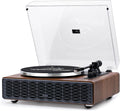 Annesburg Vinyl Record Player, Bluetooth Turntable with Built-in Speakers, High Fidelity Belt Drive 33/45 RPM, AT-3600L Magnetic Cartridge, Wood Walnut