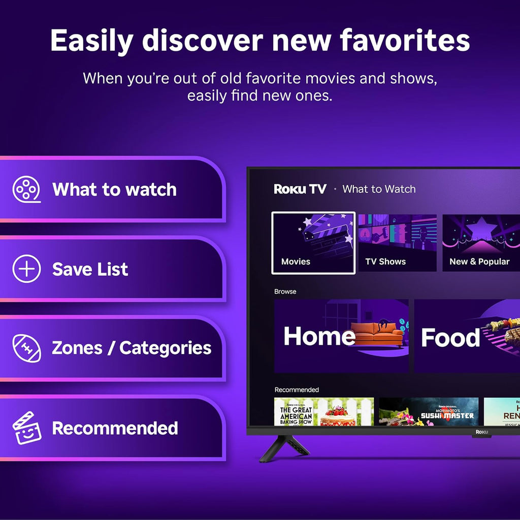 Roku Smart TV 2026 – 40-Inch Select Series, 1080p Full HD TV – Roku TV with Voice Remote – Flat Screen LED Television with Wi-Fi for Streaming Live Local News Sports & Movies, Bluetooth Headphone Mode