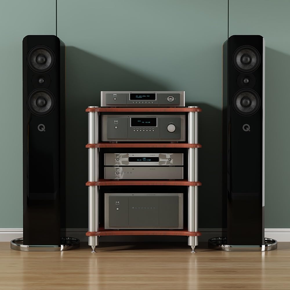 1 2 3 4 Tier AV Media Stand Component Cabinet Corner Shelf Wooden Stereo Cabinet Audio Rack Tower CD Player Stand for Home/Office/Audio Video/DJ/Theater ﻿ ﻿(White,3 Tier-60x50x60cm)