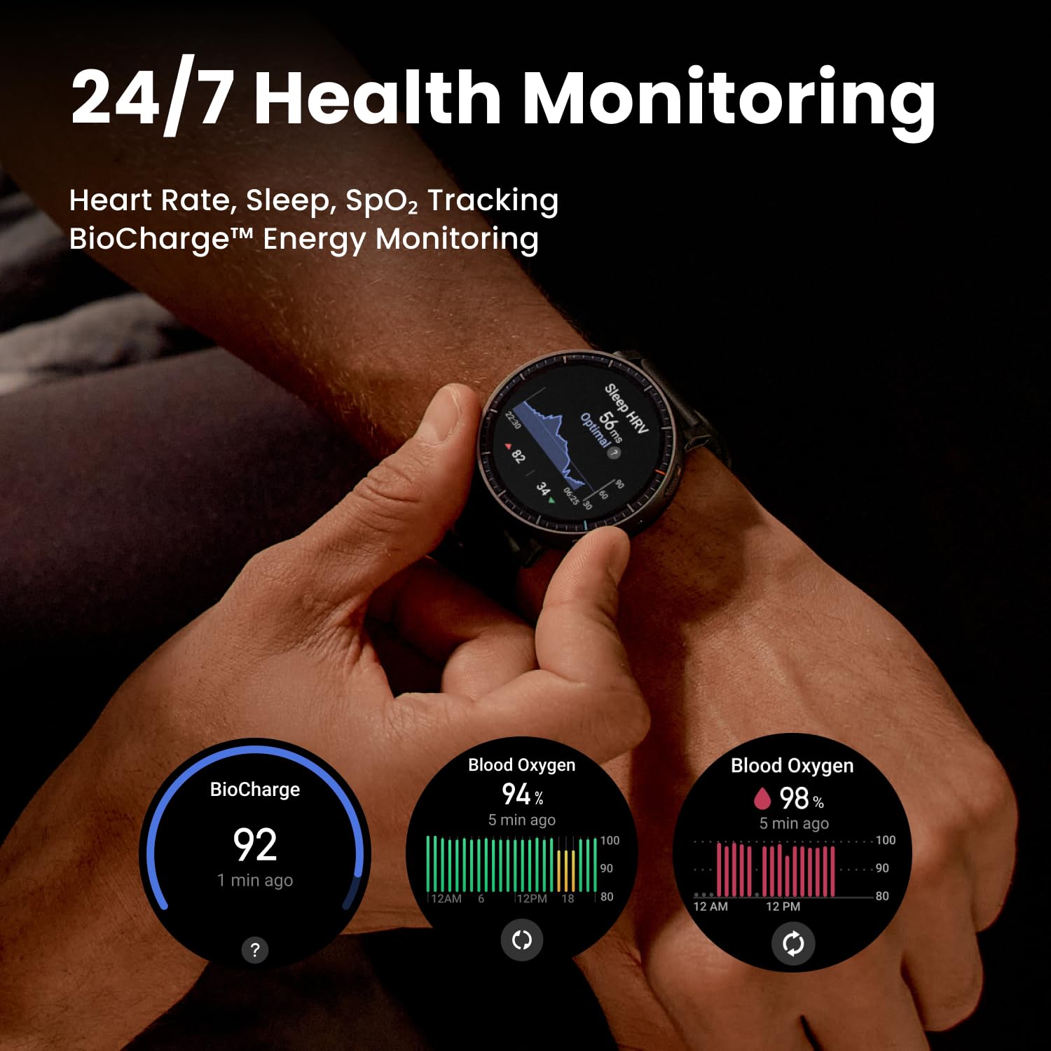 Amazfit Active Max Smart Watch 1.5" AMOLED Display, 25-Day Battery, Offline Maps, GPS, 4GB Storage, 170+ Sport Modes, 5 ATM Water Resistant, Heart Rate & Sleep Fitness Tracker for Android & iPhone