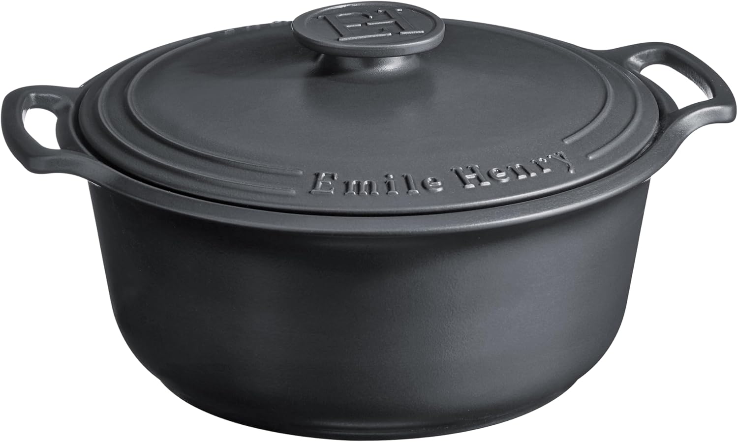 Emile Henry Made in France SUBLIME Ceramic 6 qt. Round Dutch Oven, Graphite