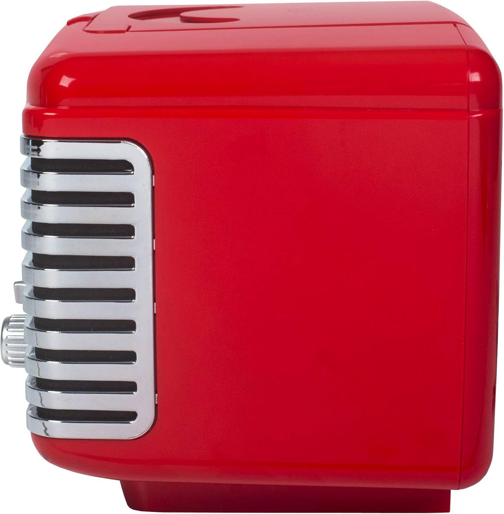 Crosley CR612B-RE Corsair Retro AM/FM Alarm Clock Radio and CD Player with Stereo Bluetooth Speakers, Red