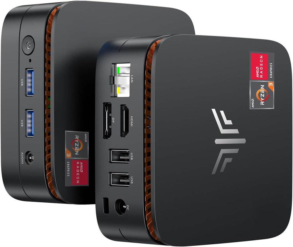 KAMRUI Essenx E1 Mini PC, AMD Ryzen 3250U (up to 3.5GHz), 8GB DDR4 RAM 256GB M.2 SSD, Mini Desktop Computer Support Dual 4K, WiFi, Ethernet for Business, Office, Home