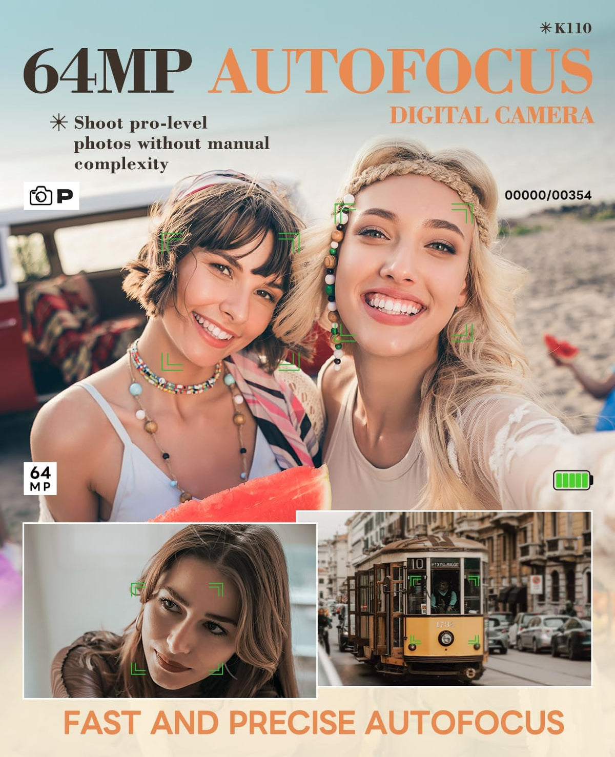64MP Digital Cameras for Photography 5K - 18X Zoom Autofocus, 3” 180° Screen Flips, Anti-Shake, 32GB Card & 2 Batteries, Vlogging Camera for Travel YouTube NBDDIGITAL (Black)