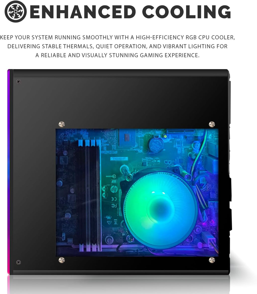 HP Gaming PC Desktop Computer – AMD Pro A10-9700,GT 1030 Graphics,8GB RAM,512GB SSD,32 Inch Curved Monitor,RGB Keyboard with AI Copilot,Mouse,WiFi,RGB Headphone,Windows 11(Renewed)