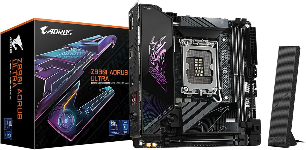 GIGABYTE Z890I AORUS Ultra Ultra Core (Series 2) LGA 1851, Mini-ITX, DDR5, 2X M.2, PCIe 5.0, Thunderbolt 4, WIFI7, 2.5GbE LAN, EZ-Latch