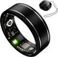 Smart Ring for Men Women – Fitness Tracker Ring with Heart Rate, SpO2, Blood Pressure, Sleep Monitoring, Step & Calorie Counter, No Subscription Fee, iOS & Android Compatible (Black, 12)