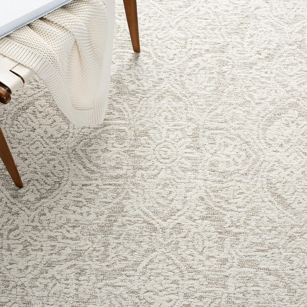 SAFAVIEH Area Rug 9x12 - Metro Collection - Large - Natural & Ivory, Handmade Wool, Ideal for Living Room, Bedroom, Dining Space (MET998A)