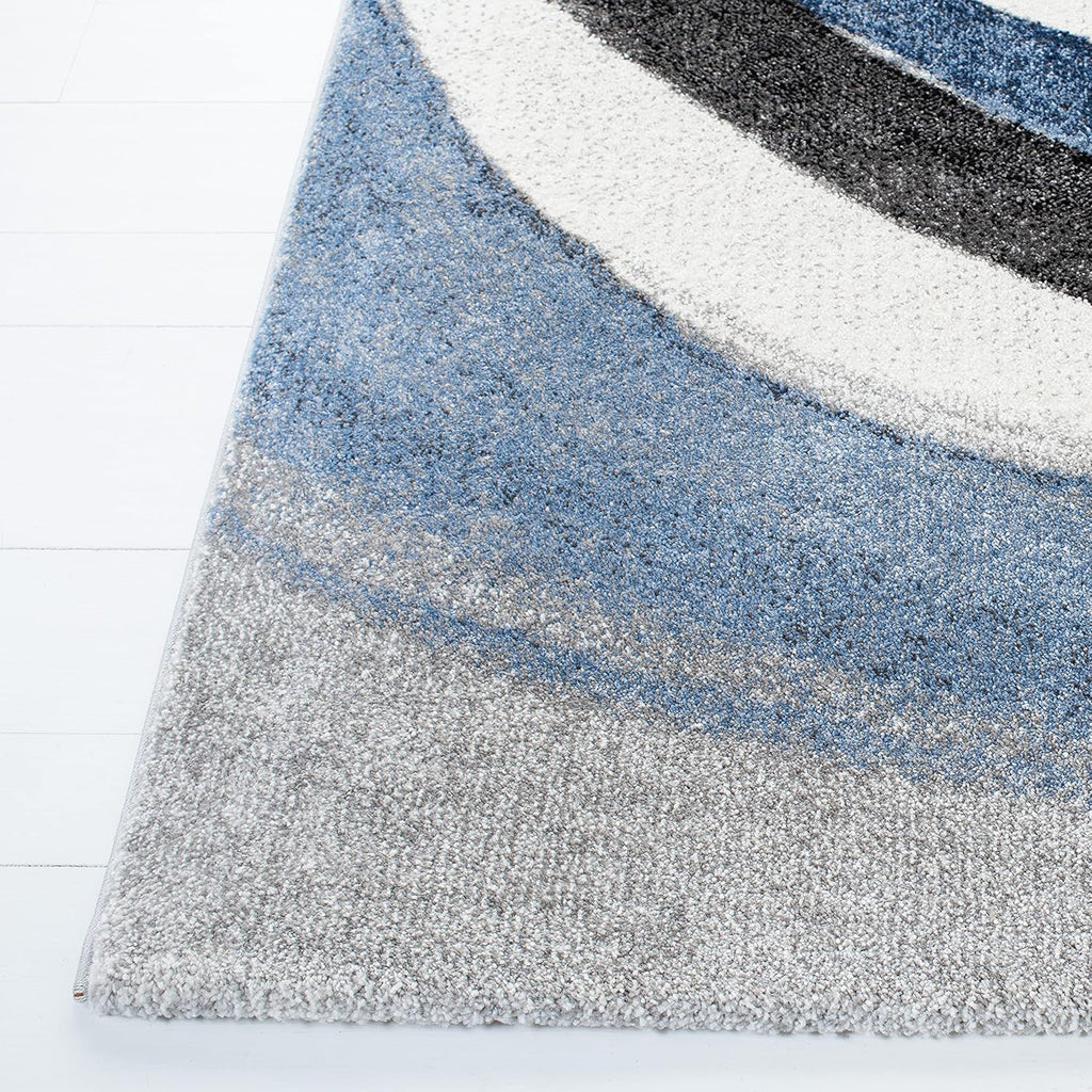 SAFAVIEH Area Rug 8x10 - Hollywood Collection - Large - Grey & Blue, Mid-Century Modern Design, Non-Shedding & Easy Cleaning, Ideal for Living Room, Bedroom, Office, Dining Space (HLW766F)