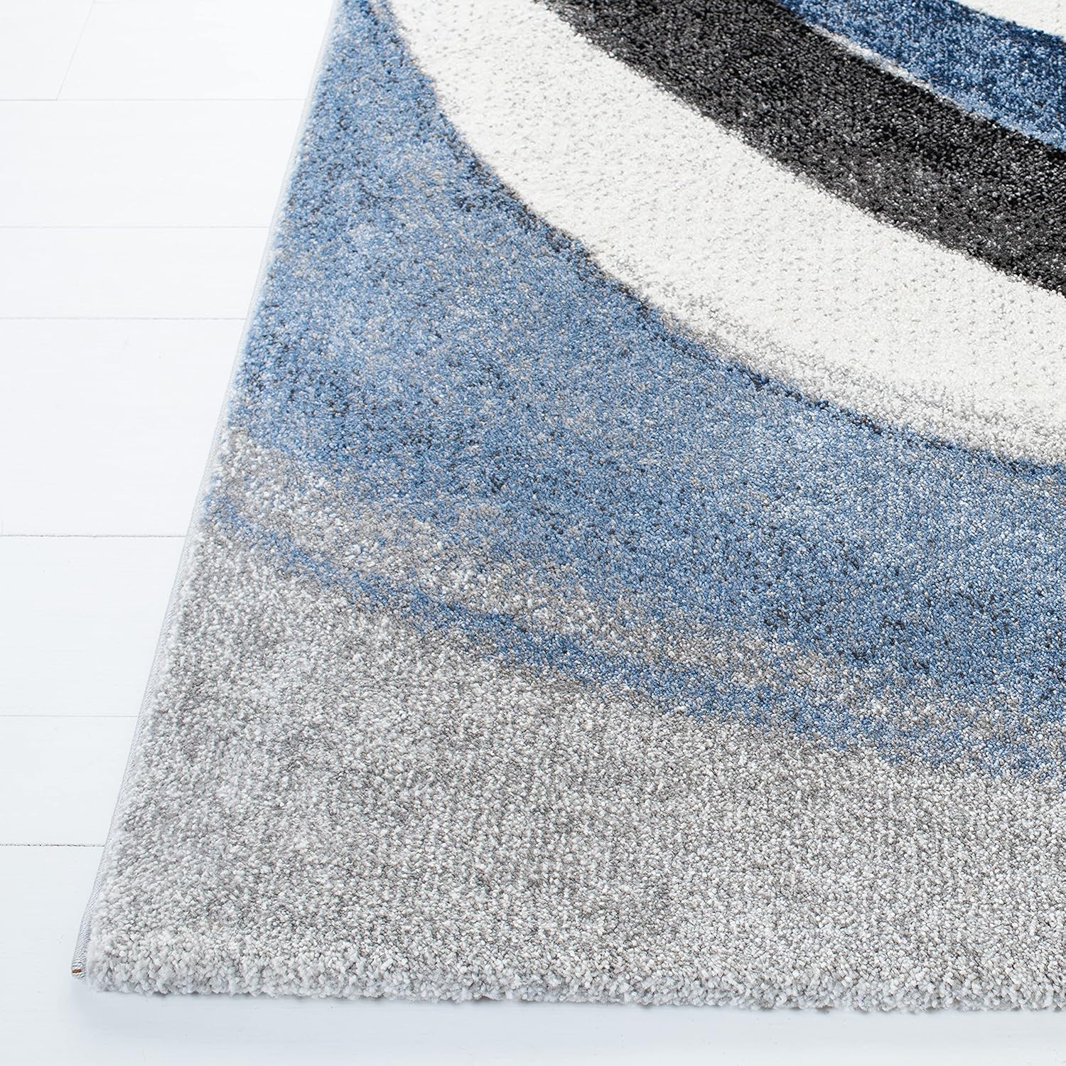SAFAVIEH Area Rug 8x10 - Hollywood Collection - Large - Grey & Blue, Mid-Century Modern Design, Non-Shedding & Easy Cleaning, Ideal for Living Room, Bedroom, Office, Dining Space (HLW766F)
