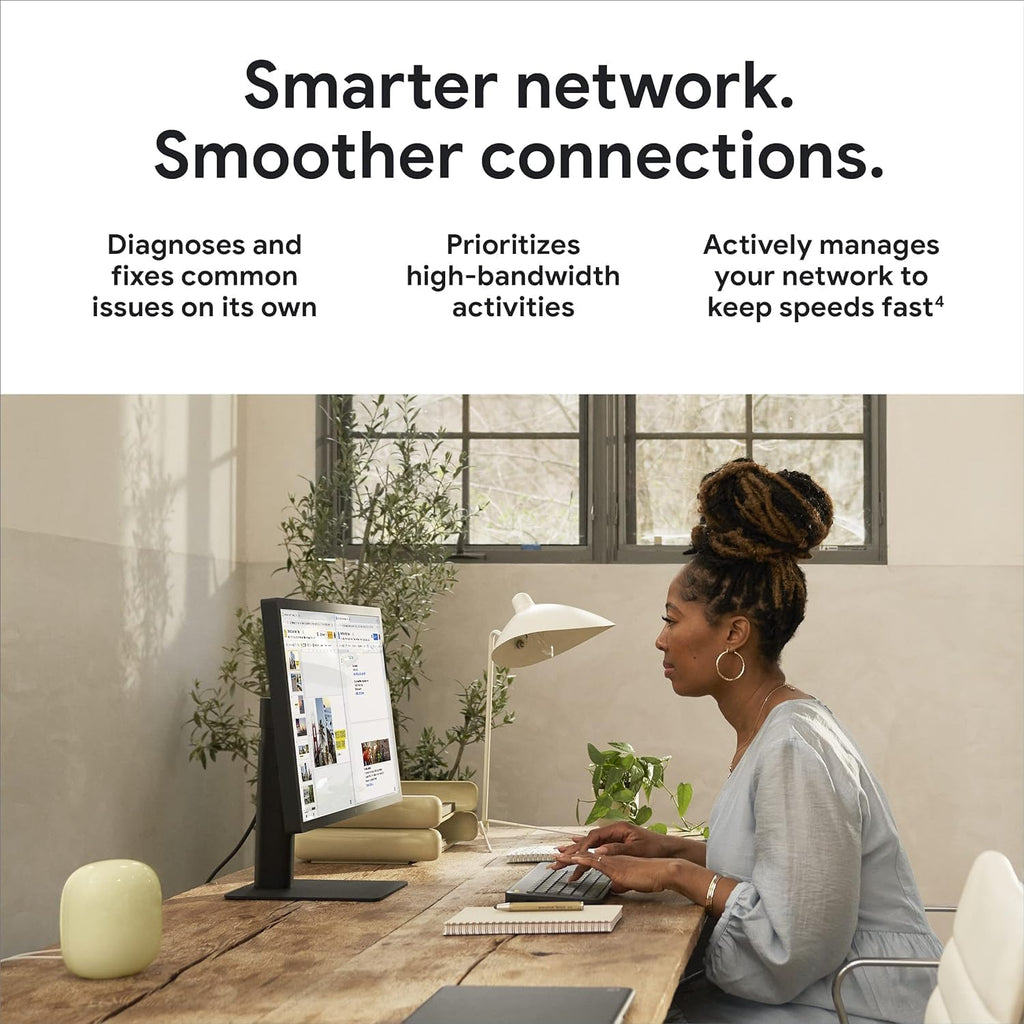 Google Nest WiFi Pro - Wi-Fi 6E - Reliable Home Wi-Fi System with Fast Speed and Whole Home Coverage - Mesh Router - Non-Retail Packaging - 6 Pack - Snow