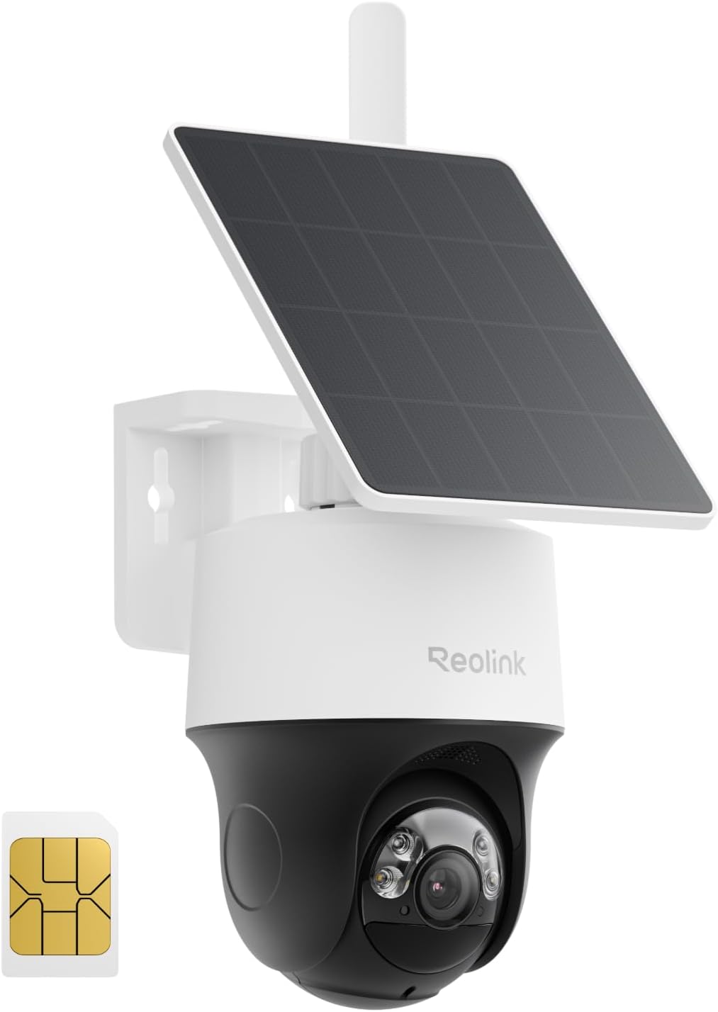 REOLINK 2K 4G LTE Cellular Security Camera Wireless Outdoor, 360° Pan-Tilt & Auto Tacking, No WiFi Solar Powered, Color Night Vision, Smart AI Detection, Sim Card Included, Go PT S Lite+Solar Panel