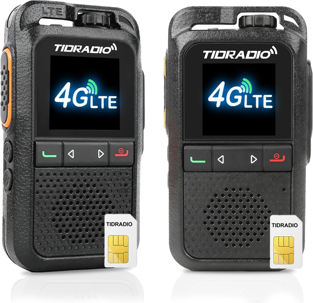 TIDRADIO Unlimited Range Rapid Walkie Talkies 6000+Miles,4G LTE Long Range PoC with SIM Cards,Nationwide PPT Two-Way Radios, Global Long Distance Radios for Family,Logistics,Construction site,TD-G100