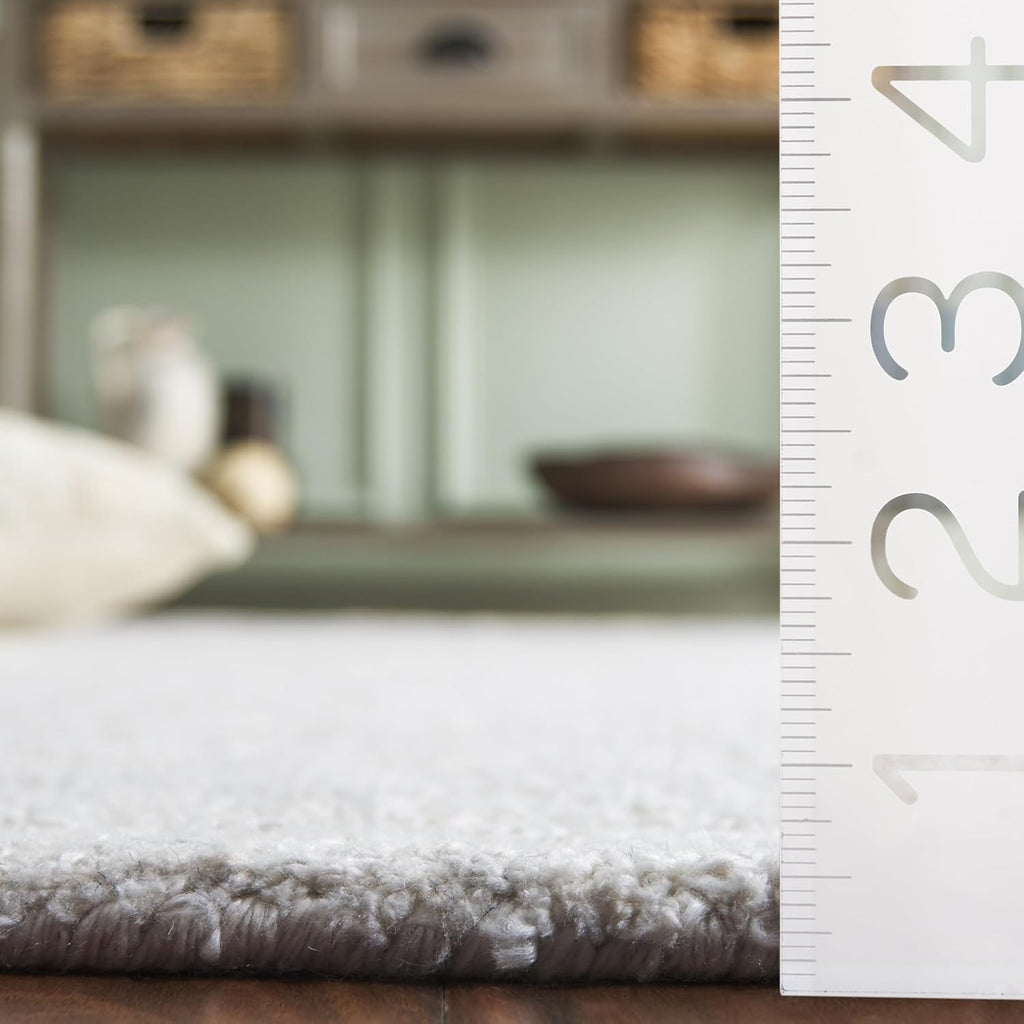 SAFAVIEH Abstract Collection Area Rug - 9' x 12', Ivory & Beige, Handmade Wool & Viscose, Ideal for High Traffic Areas in Living Room, Bedroom (ABT141D)