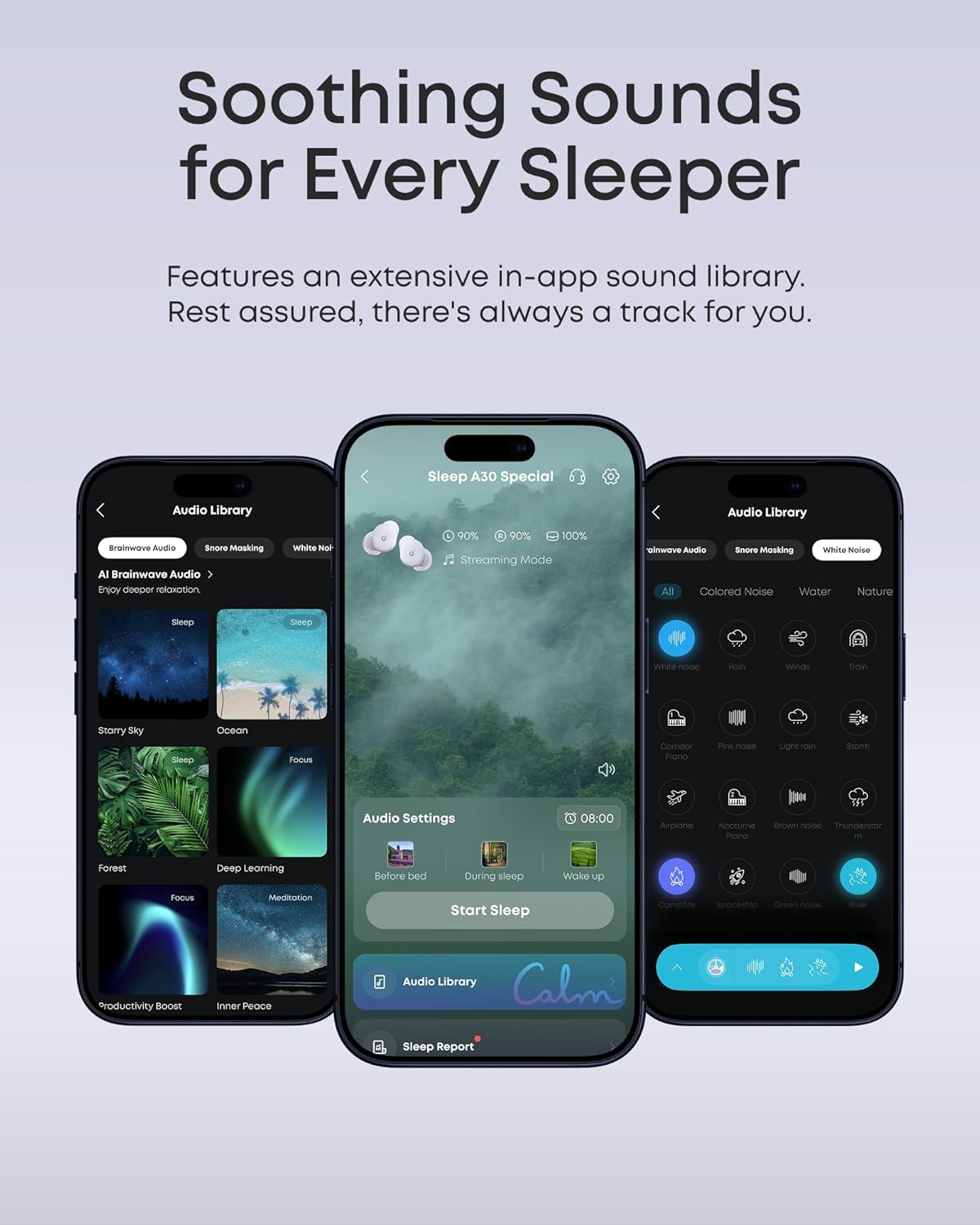 Soundcore Sleep A30 Special by Anker, Sleep Earbuds, ANC, Passive Isolation, Snore Masking Sleep Headphones, Extensive Sleep Audio, Ultra Comfort for Side Sleepers, 8-10H Playtime