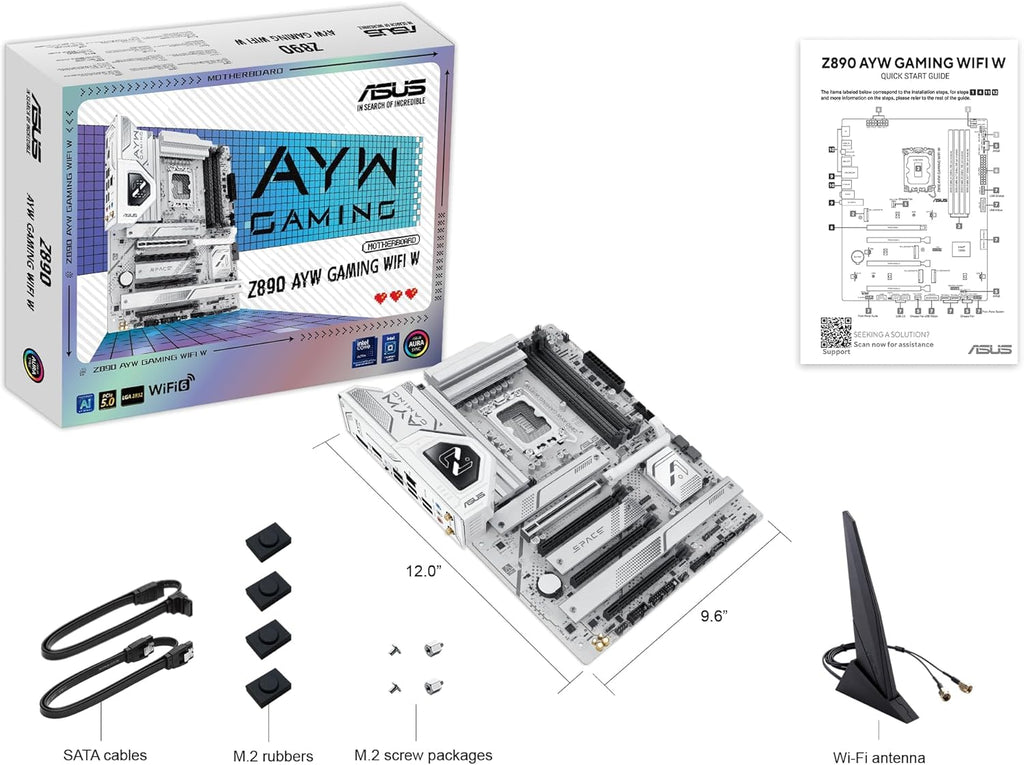 MICRO CENTER CPU Motherbard Combo -Ultra7 265K 20-Cores Unlocked Gaming Desktop Processor with Asus Z890 AYW Gaming WiFi W LGA 1851 ATX Motherboard
