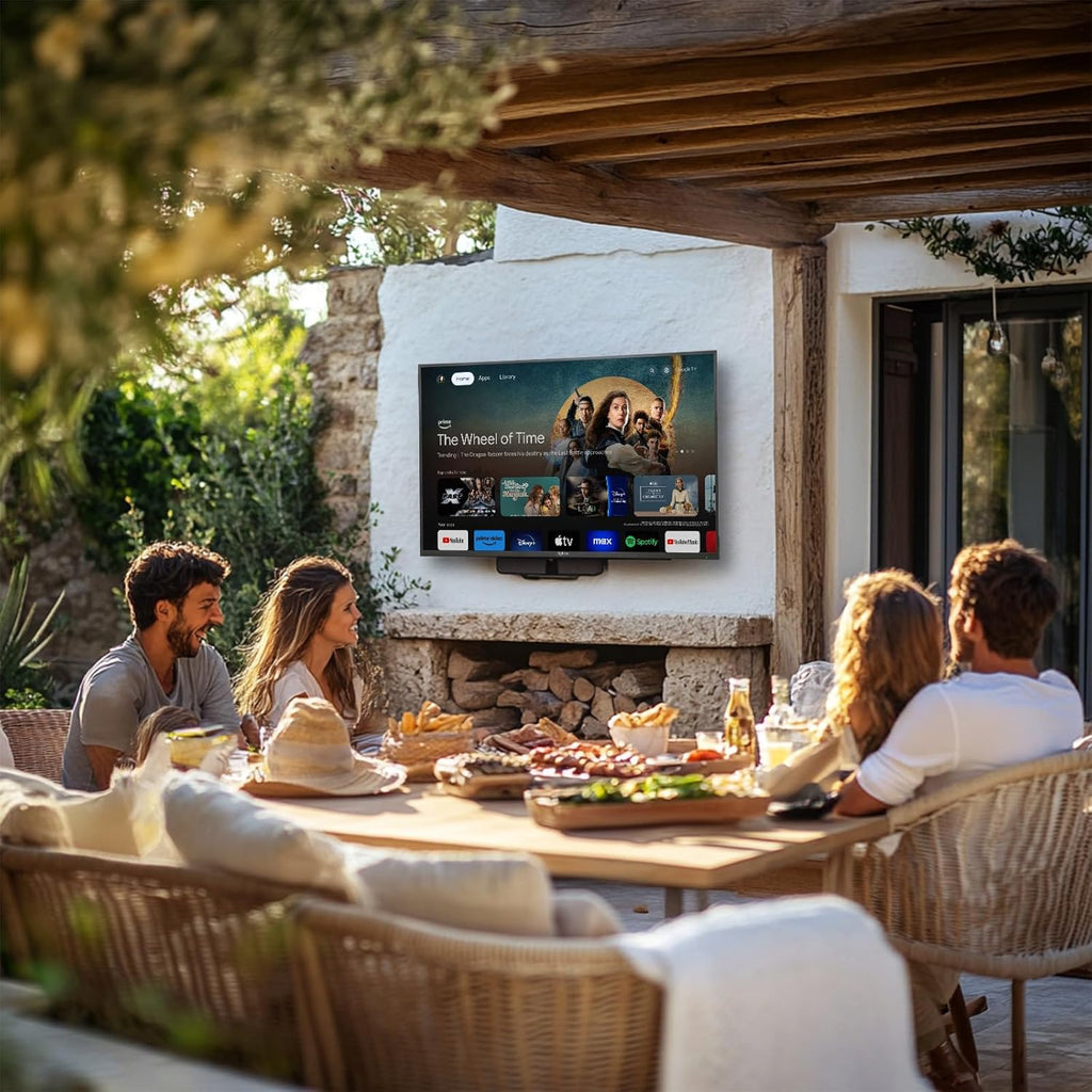 SYLVOX 43 Inch Outdoor Smart Television Weatherproof Google TV, 4K 700NIT High Brightness Temperature Resistant IP56 Waterproof TVs, Anti-Scratch, Suitable for Partial Sun (Patio Series)