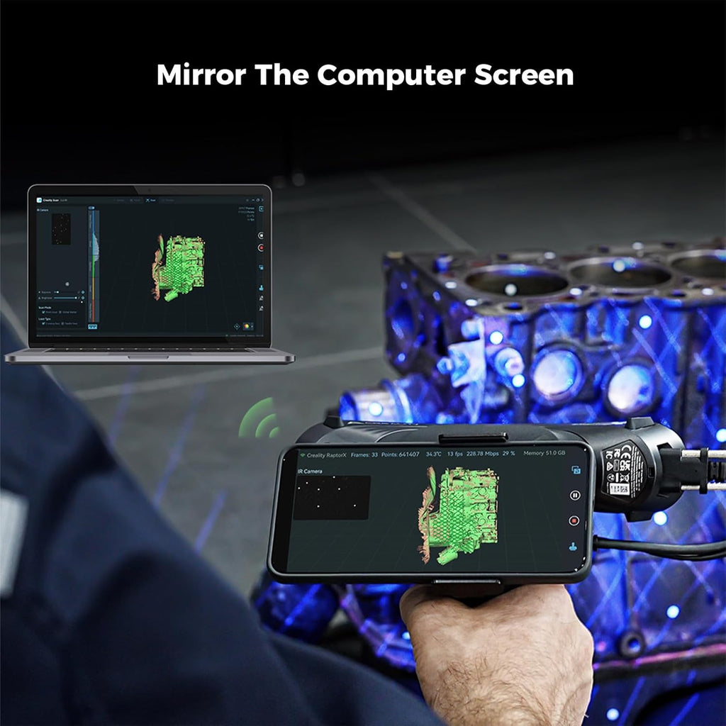Creality Scan Bridge for Raptor, Raptor Pro and Sermoon S1 3D Scanner, Wireless Scanning Kit for iPhone, Android and Mirror Screen for Windows, Mac