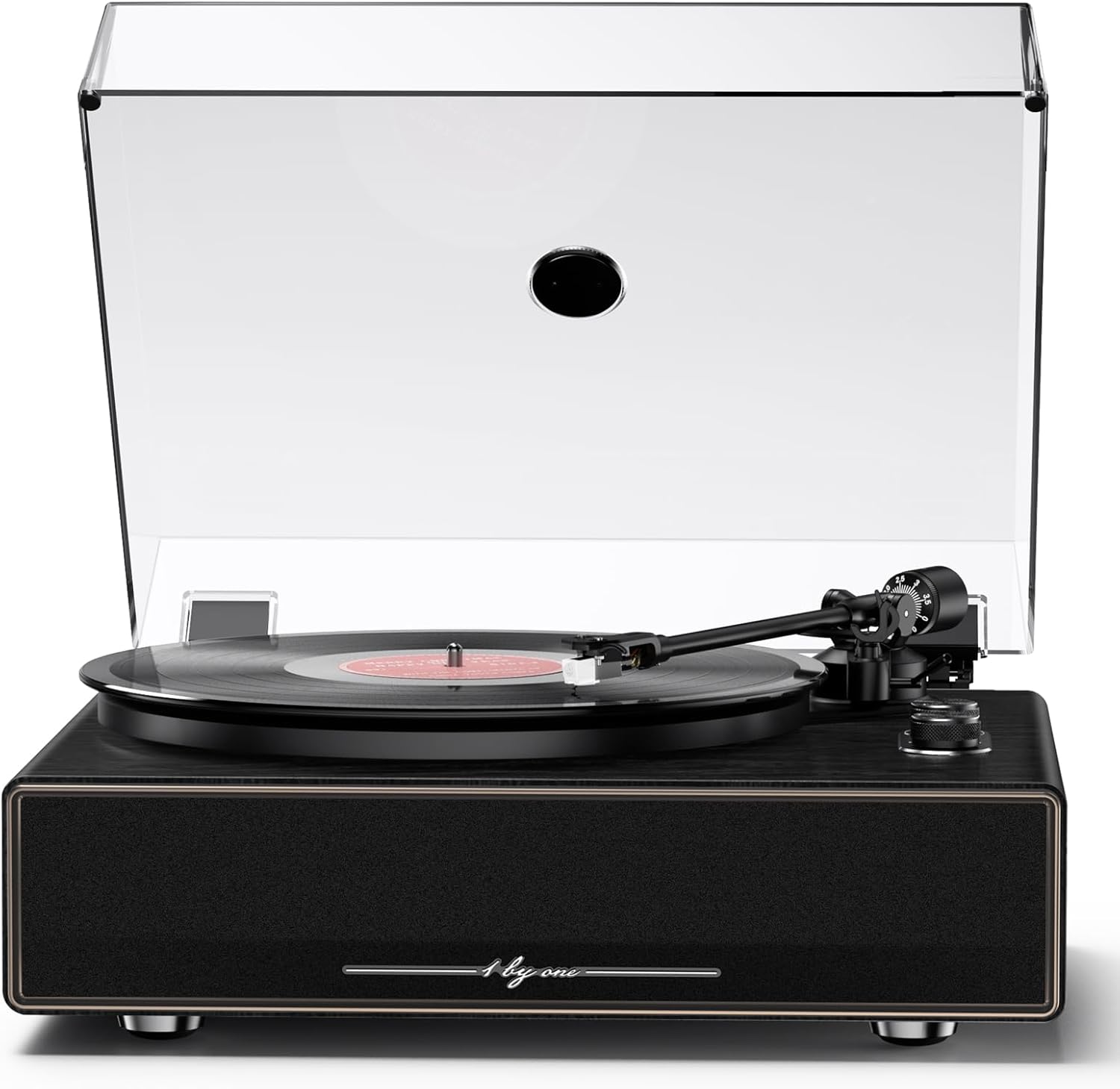 1 BY ONE High Fidelity All-in-One Record Player, Vinyl Turntable with Built-in Speakers, Magnetic AT-3600L Cartridge, RCA Line Out, Belt-Drive Stereo Turntable