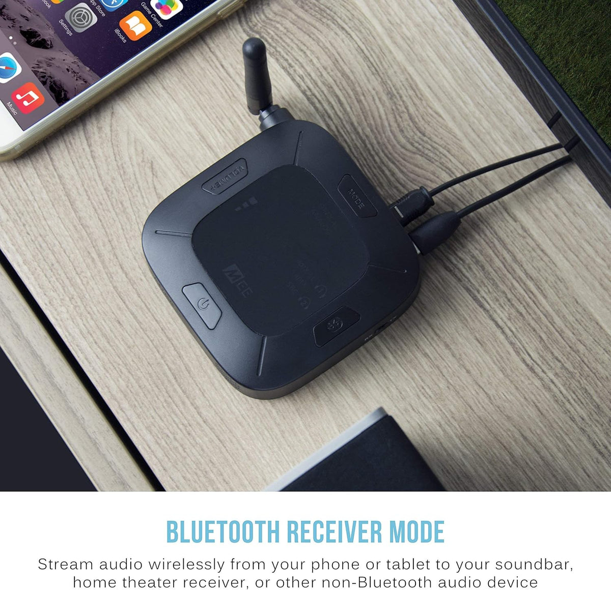 MEE audio Connect Hub Bluetooth Transmitter/Receiver with Audio Pass-Through for TV/Home Stereo with 3.5mm Jack/AUX/RCA/Optical Input; USB Multi-stream Bluetooth Adapter for Dual Headphones/Speakers