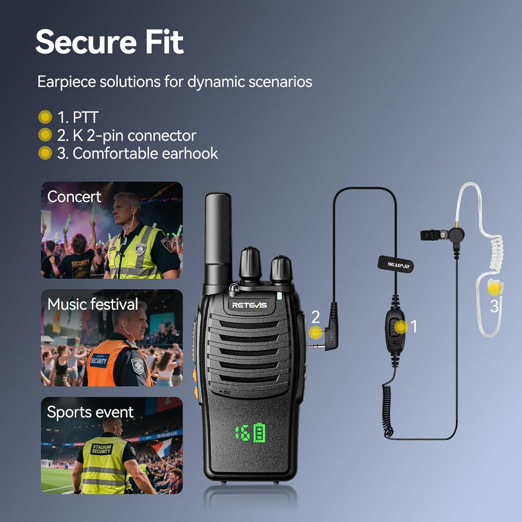 Retevis H-777H 2 Way Radio,Walkie Talkies for Adults 10 Pack with 10 Way Multi Charger,Hidden Display,Charging Progress Visible,Compact, Handheld Two Way Radios Rechargeable for Event Security