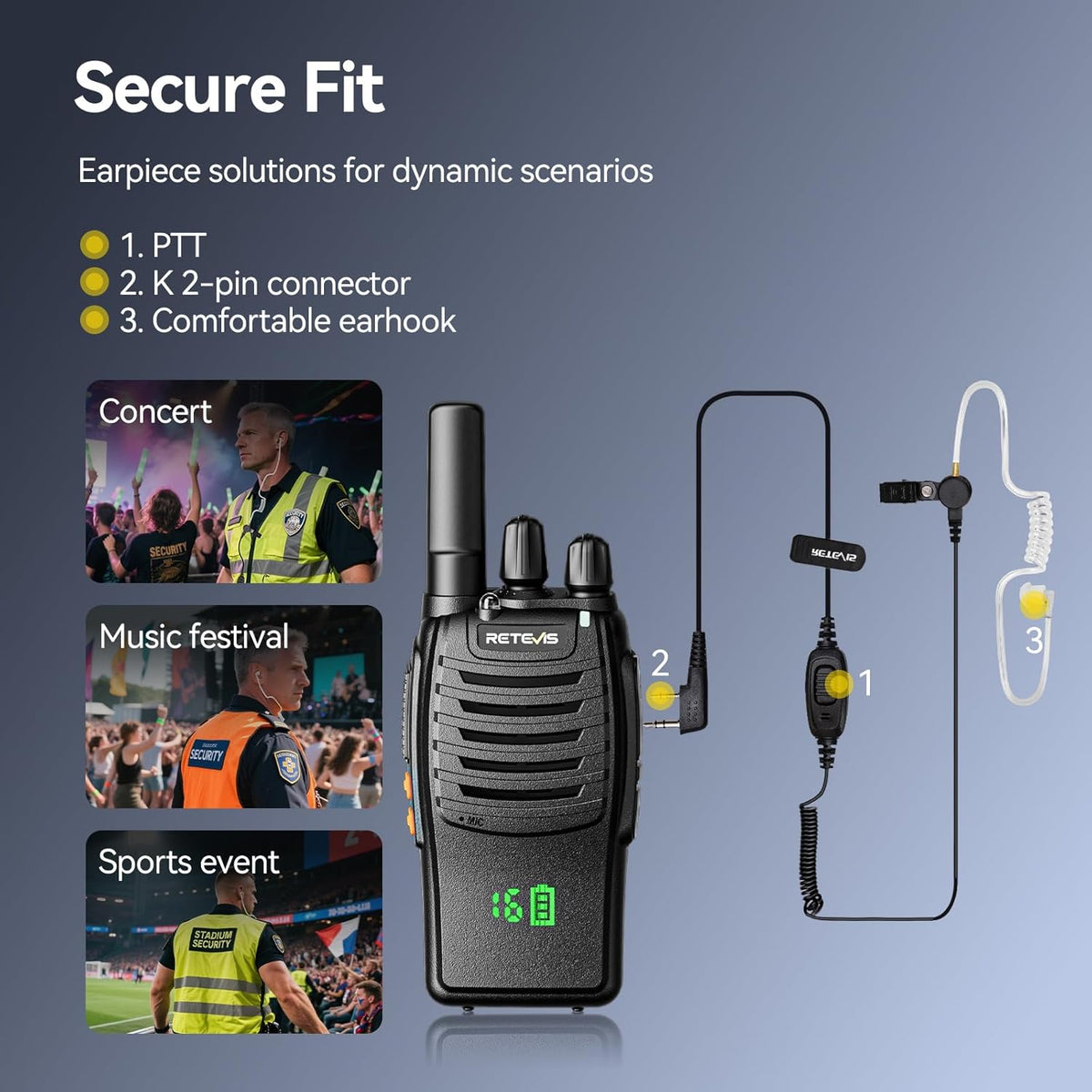 Retevis H-777H 2 Way Radio,Walkie Talkies for Adults 10 Pack with 10 Way Multi Charger,Hidden Display,Charging Progress Visible,Compact, Handheld Two Way Radios Rechargeable for Event Security