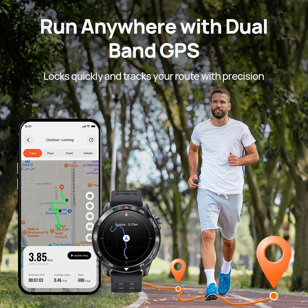 mibro GS Pro2 GPS Running Watch with Dual Band GPS, Built-in Training Plans, 1.43” AMOLED, 20-Day Battery and 150+ Workout Modes, Heart Rate and 5ATM Waterproof Smartwatch for Runner(Dark Gray)
