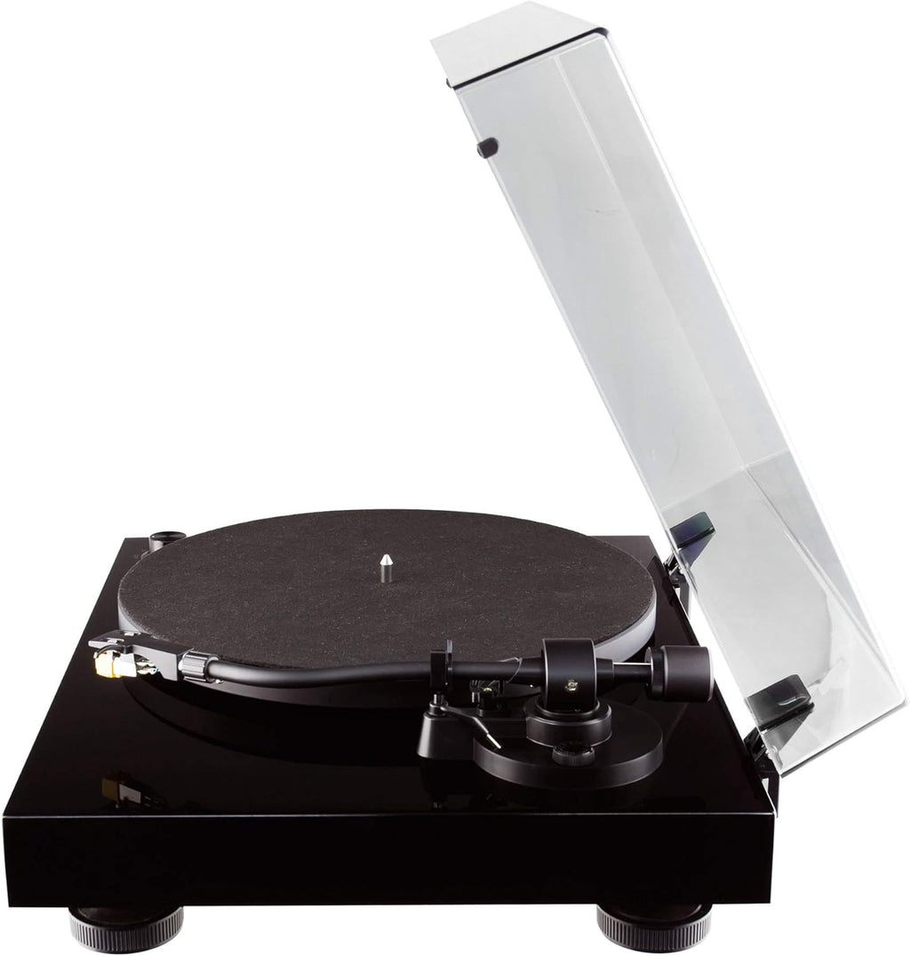 Fluance RT80 Classic High Fidelity Vinyl Turntable Record Player with Audio Technica AT91 Cartridge, Belt Drive, Built-in Preamp, Adjustable Counterweight, Solid Wood Plinth - Piano Black