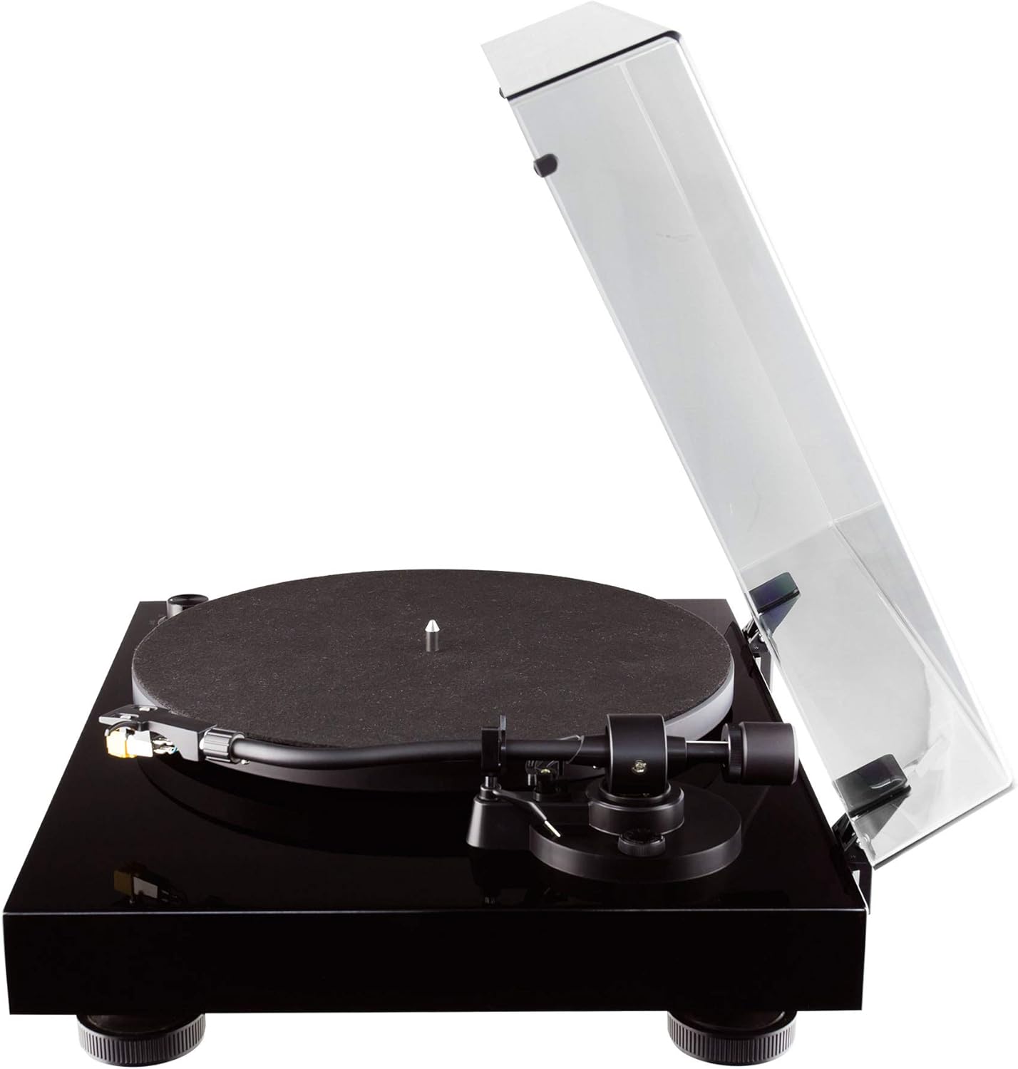 Fluance RT80 Classic High Fidelity Vinyl Turntable Record Player with Audio Technica AT91 Cartridge, Belt Drive, Built-in Preamp, Adjustable Counterweight, Solid Wood Plinth - Piano Black