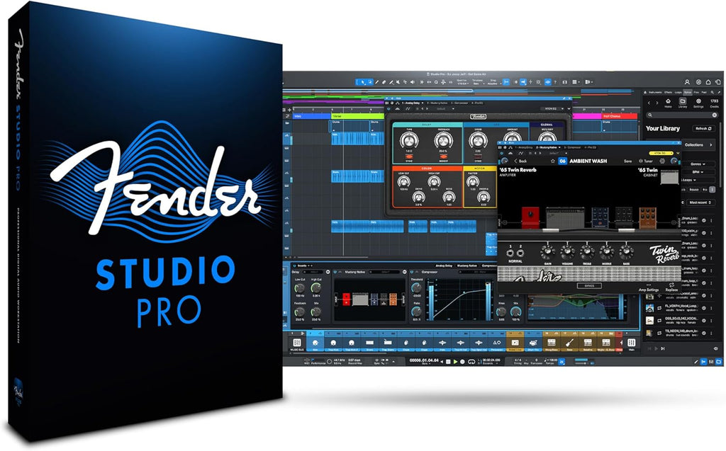 Fender Studio Pro 8 — Full Music Production Software, Digital Audio Workstation, Guitar Recording Software, Fender Amp Modeling, Audio-to-MIDI Tools, Mix & Master, Unlimited Tracks