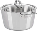 Viking Contemporary 3-Ply Dutch Oven, 5.2 Quart Stainless Steel Cookware Pot with Glass Lid, Dishwasher and Oven Safe, Induction Ready, Silver