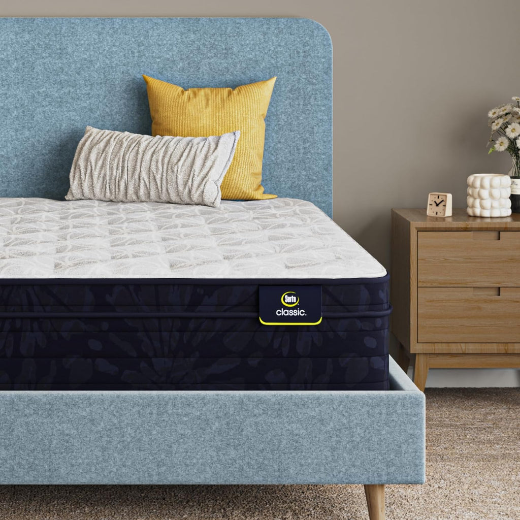 Serta Classic Clarks Hill 2.0, Plush Euro Top 12.5" Queen Mattress, Zoned Support, Cooling, Breathable and Pressure Relieving - 100 Night Trial, CertiPUR-US Certified