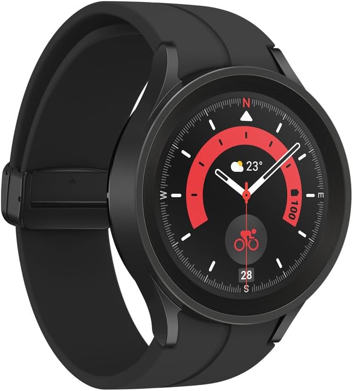 SAMSUNG Galaxy Watch 5 Pro (45mm,WIFI + 4G LTE) 1.4'' Super AMOLED Smartwatch GPS Bluetooth with Sleep Coaching,Bioactive Sensor,Water Resistant R925U (Fast Charger Bundle,Black Titanium) (Renewed)