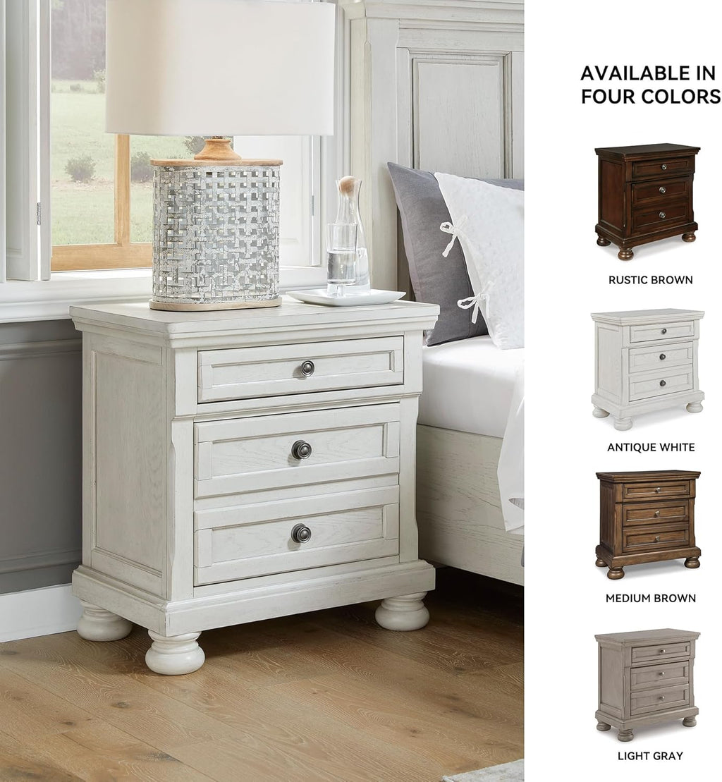 Signature Design by Ashley Robbinsdale Traditional 2 Drawer Night Stand, White