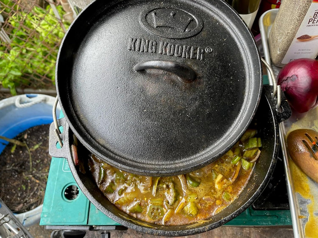 King Kooker 16 Qt. Seasoned Cast Iron Dutch Oven with Cast Iron Lid, Black (CI16SA)
