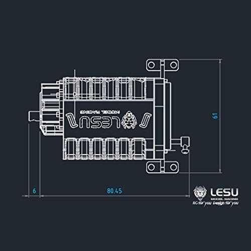 TOUCAN RC HOBBY Lesu 3Grade High Torque Gear Box Transmission A 1/14 Rc Tmy Tractor Truck