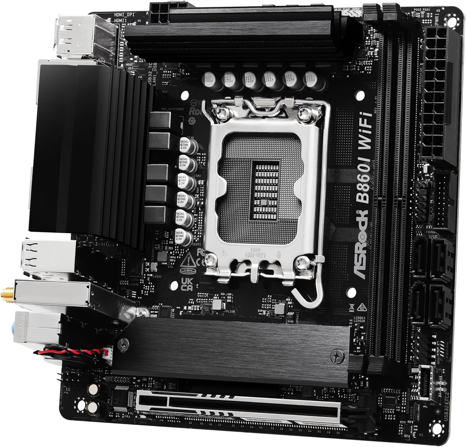 ASRock Intel Core Ultra B860 LGA1851 B860I WiFi 6E DDR5 8933 MHz 128GB M.2 Mini ITX Motherboard SATA3 6.0 Gb/s PCIe 5.0